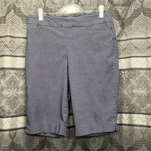 Chicos Brigitte Blue Pattern Bermuda Shorts